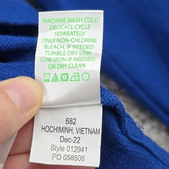 Lilly Pulitzer Womens Blue Cropped Hoodie Pullover Size XXL Soft Knit‎ Casual - Picture 7 of 12